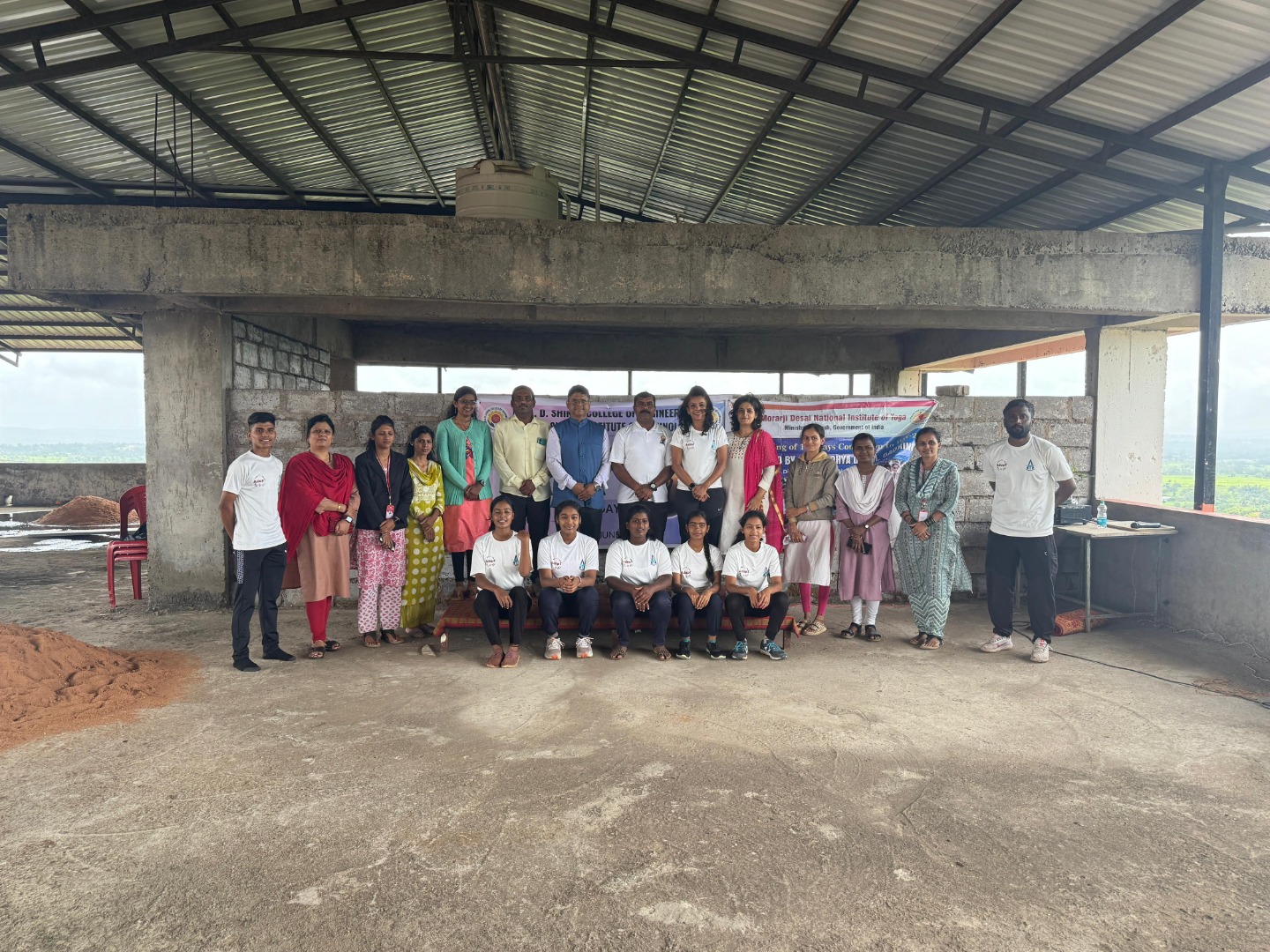 International Yoga Day celebration at DADSCOE, highlighting the presence of Anju Turumbekar
