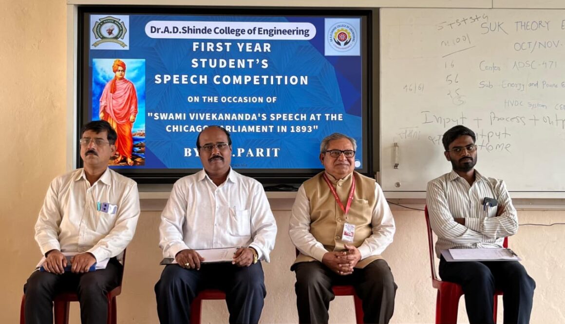 First year student speech competition on the occasion of ” Swami Vivekananda’s Chicago parliment speech “