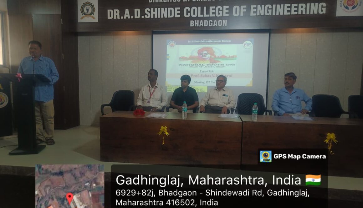 Youth Day celebration and guest lecture by Prof. Suhas kulkarni on “Swami Vivekanand and it’s throught”